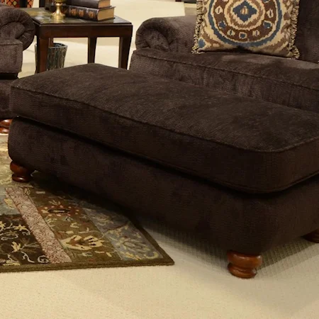 Ottoman with Turned Bun Feet